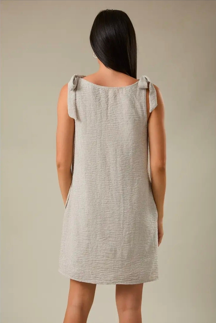 Summer Easy Style Shoulder Tie Dress