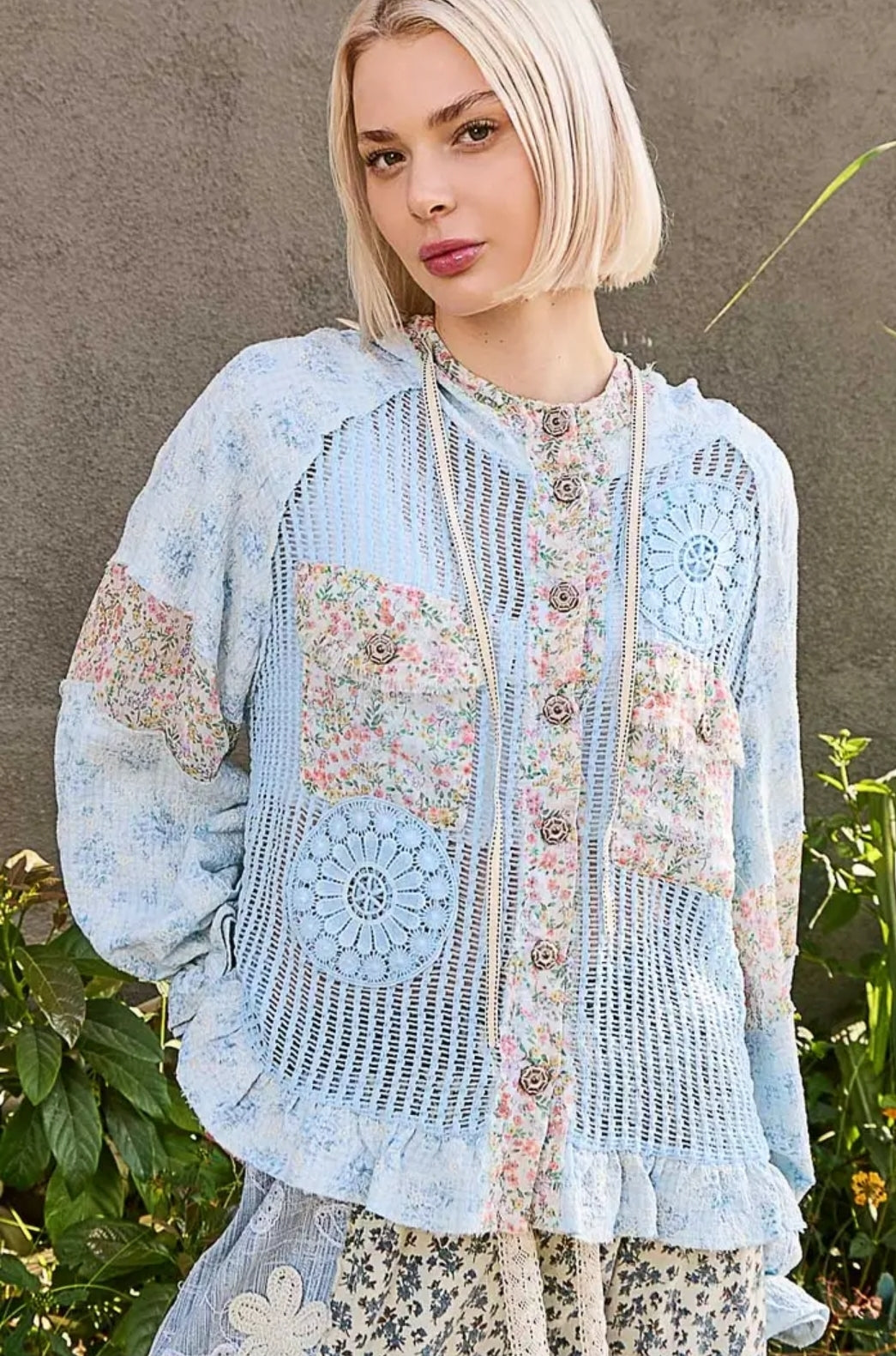 Vintage Embroidered Boho Hoodie Jacket