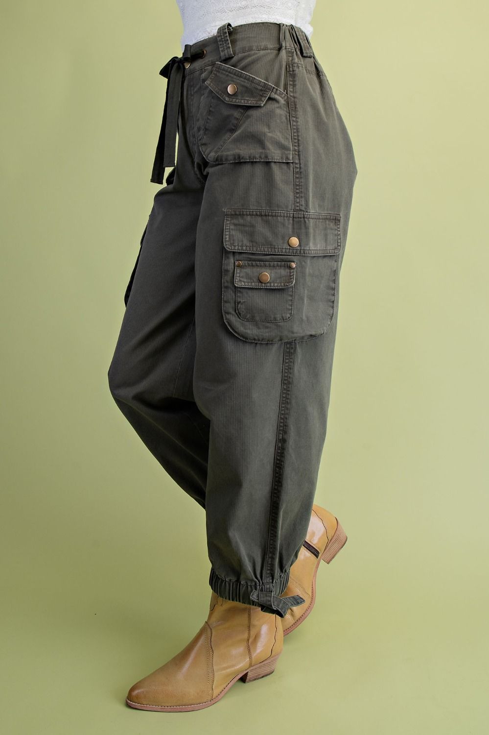 Easel Arden Washed Twill Cargo Pants