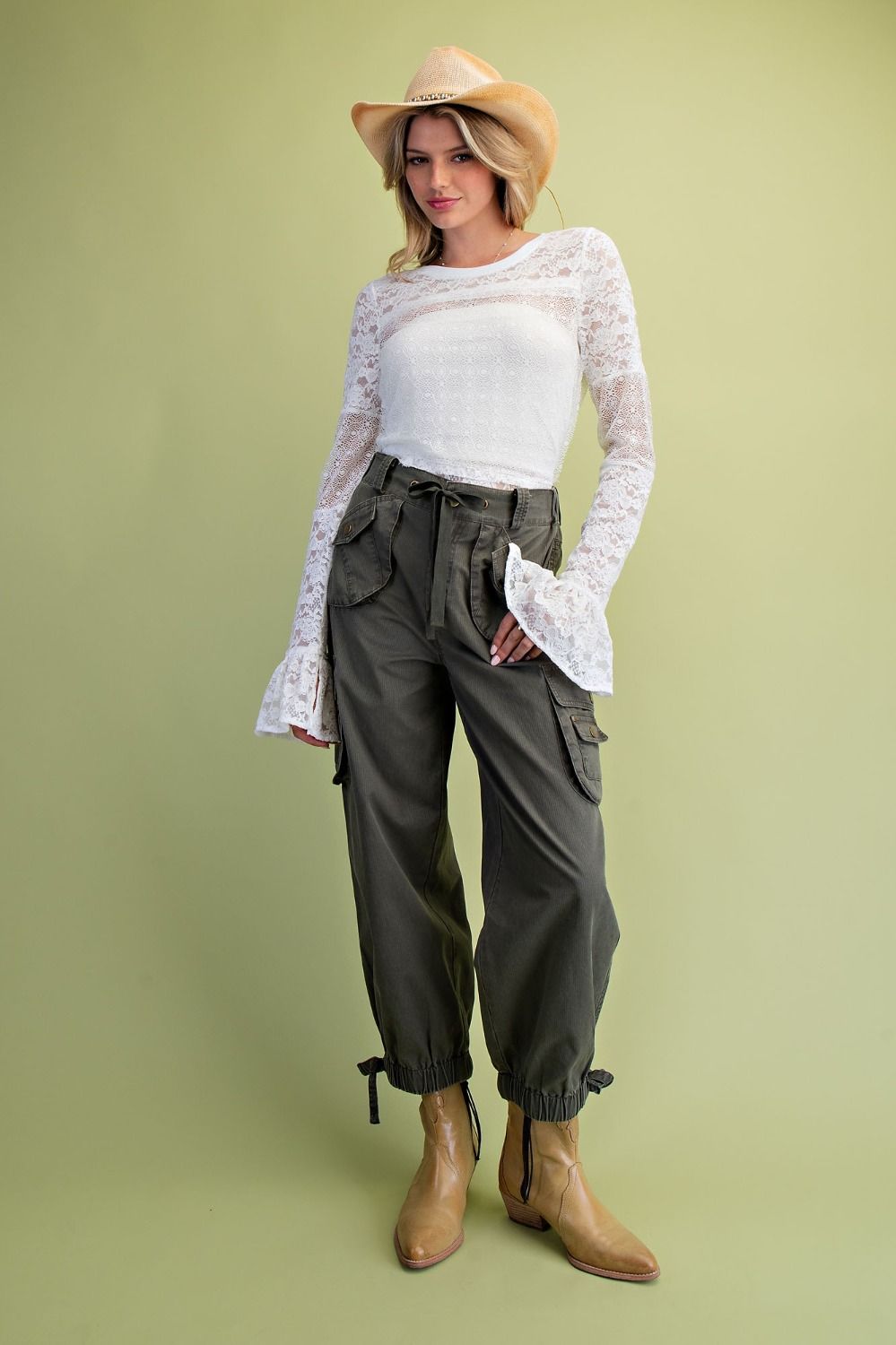 Easel Arden Washed Twill Cargo Pants