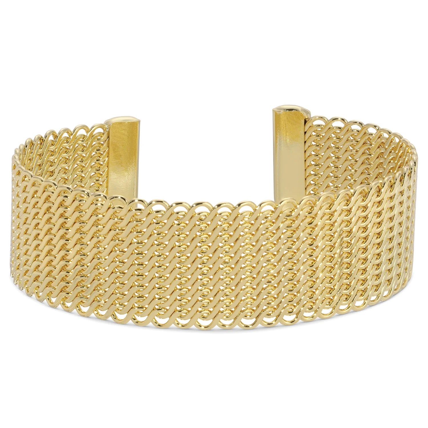 Splendid Iris Interwoven Mesh Vibe Cuff Bracelet