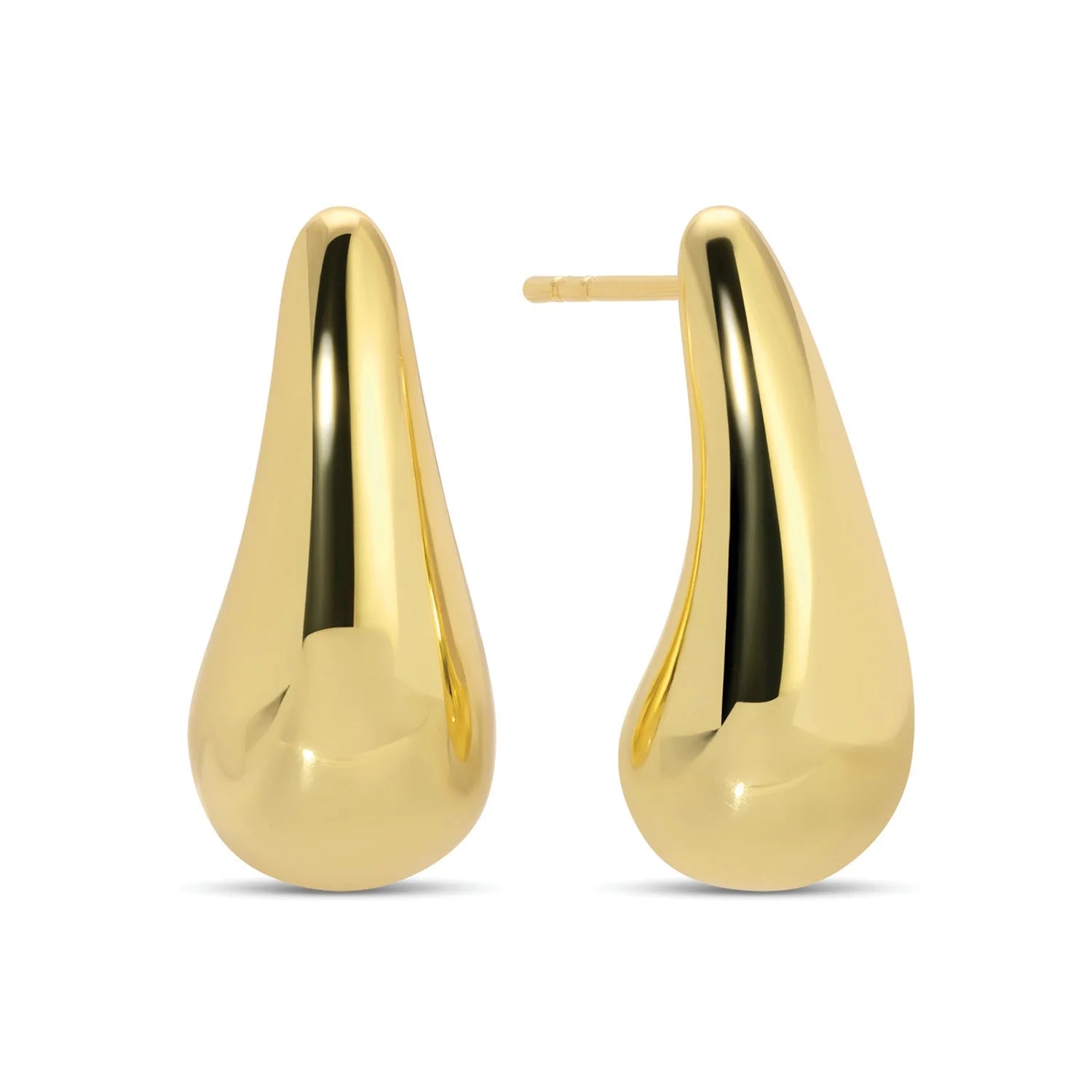 Splendid Iris Narrow Teardrop Stud Earrings