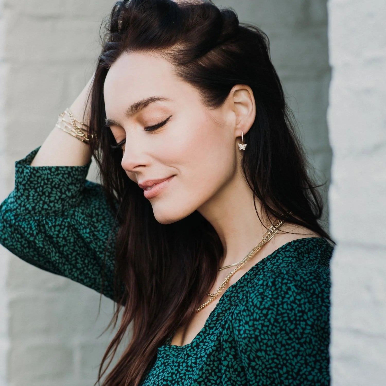 Splendid Iris Butterfly Pave Huggies