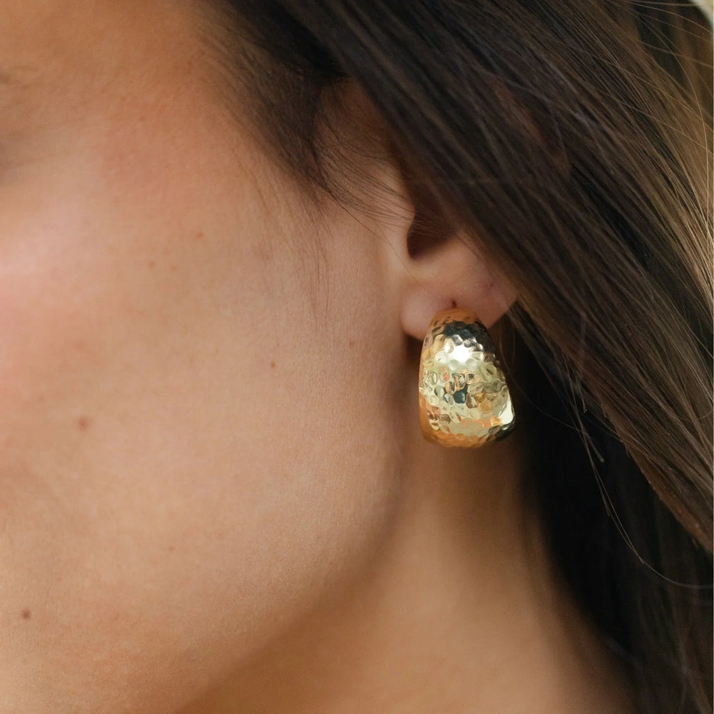 Splendid Iris Textured Extra Wide Rounded Hoops