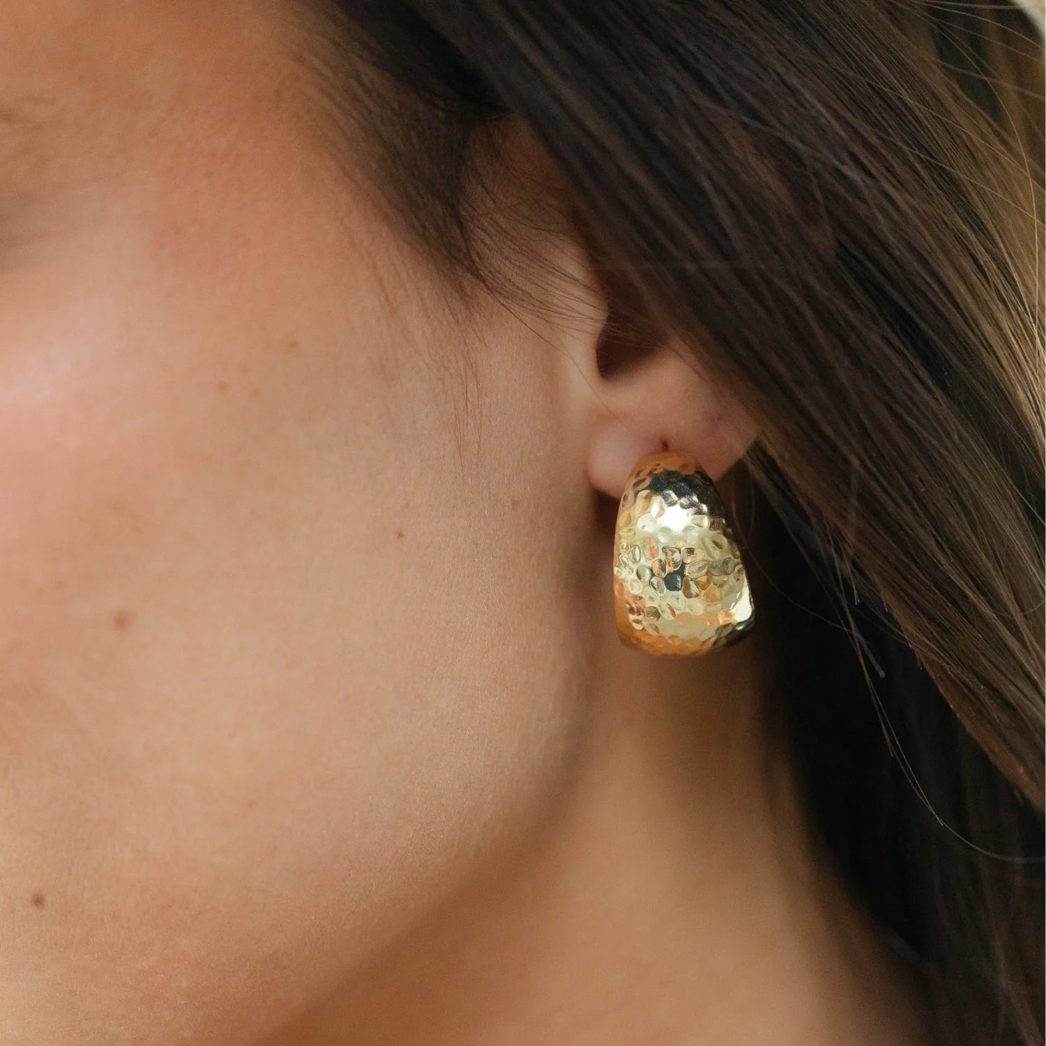 Splendid Iris Textured Extra Wide Rounded Hoops