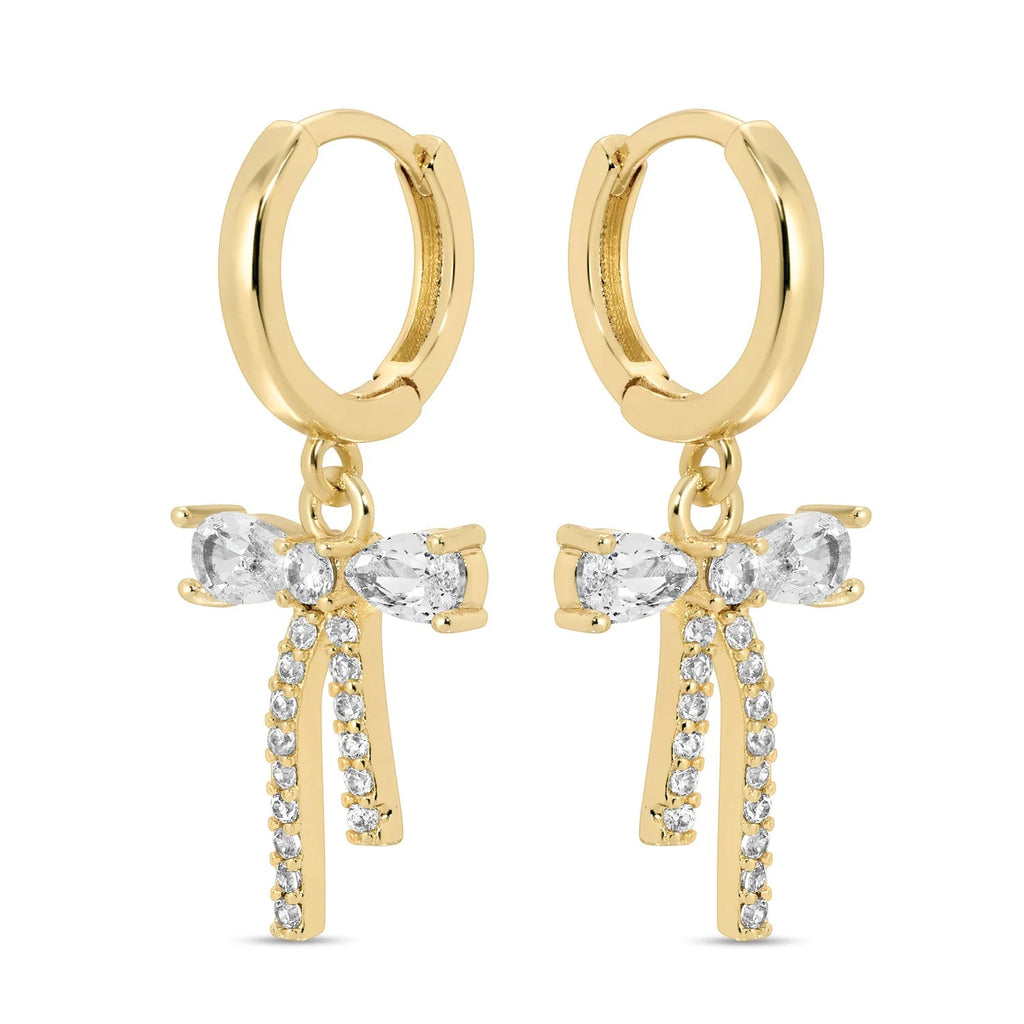 Splendid Iris The Sweetest CZ Bow Huggies