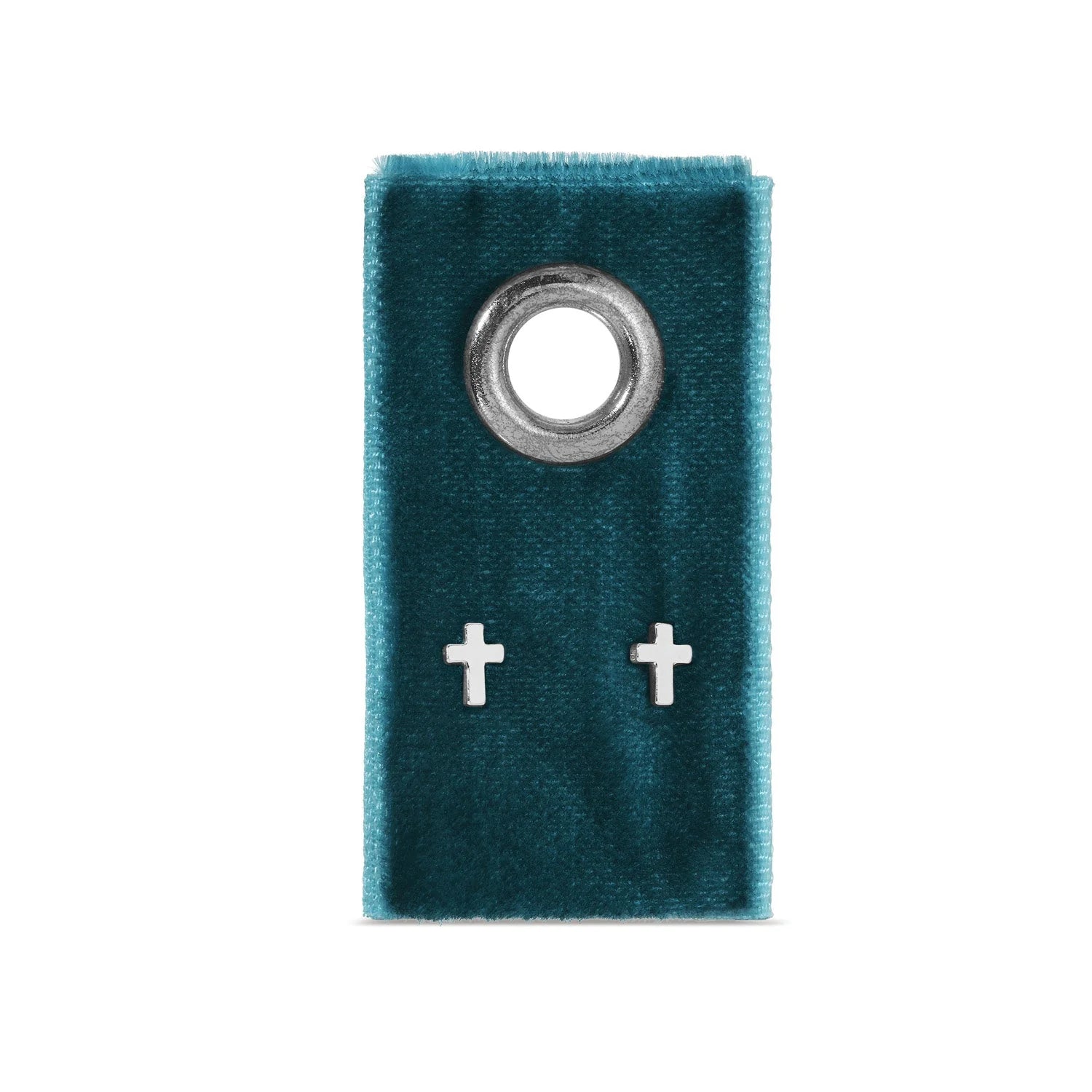 Splendid Iris Small Cross Studs on Velvet Gift Tag